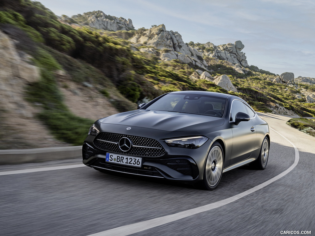 2024 Mercedes-Benz CLE Coupe AMG line (Color: Graphite Grey Magno) - Front Three-Quarter