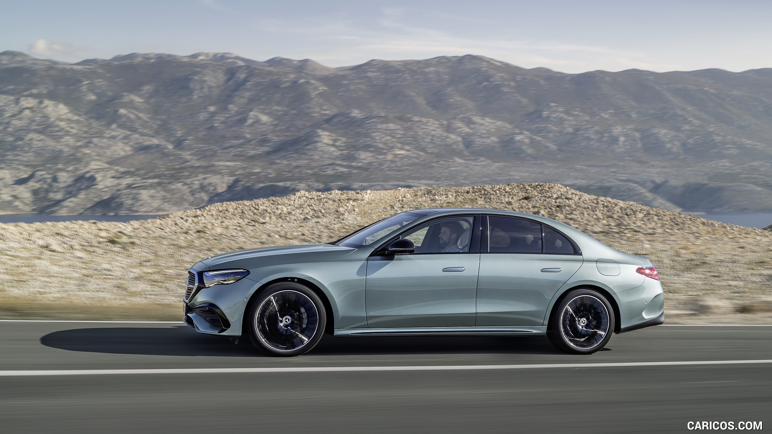 2024 Mercedes-Benz E-Class Plug-In Hybrid AMG Line Color: (Verde Silver) - Side, #9 of 158