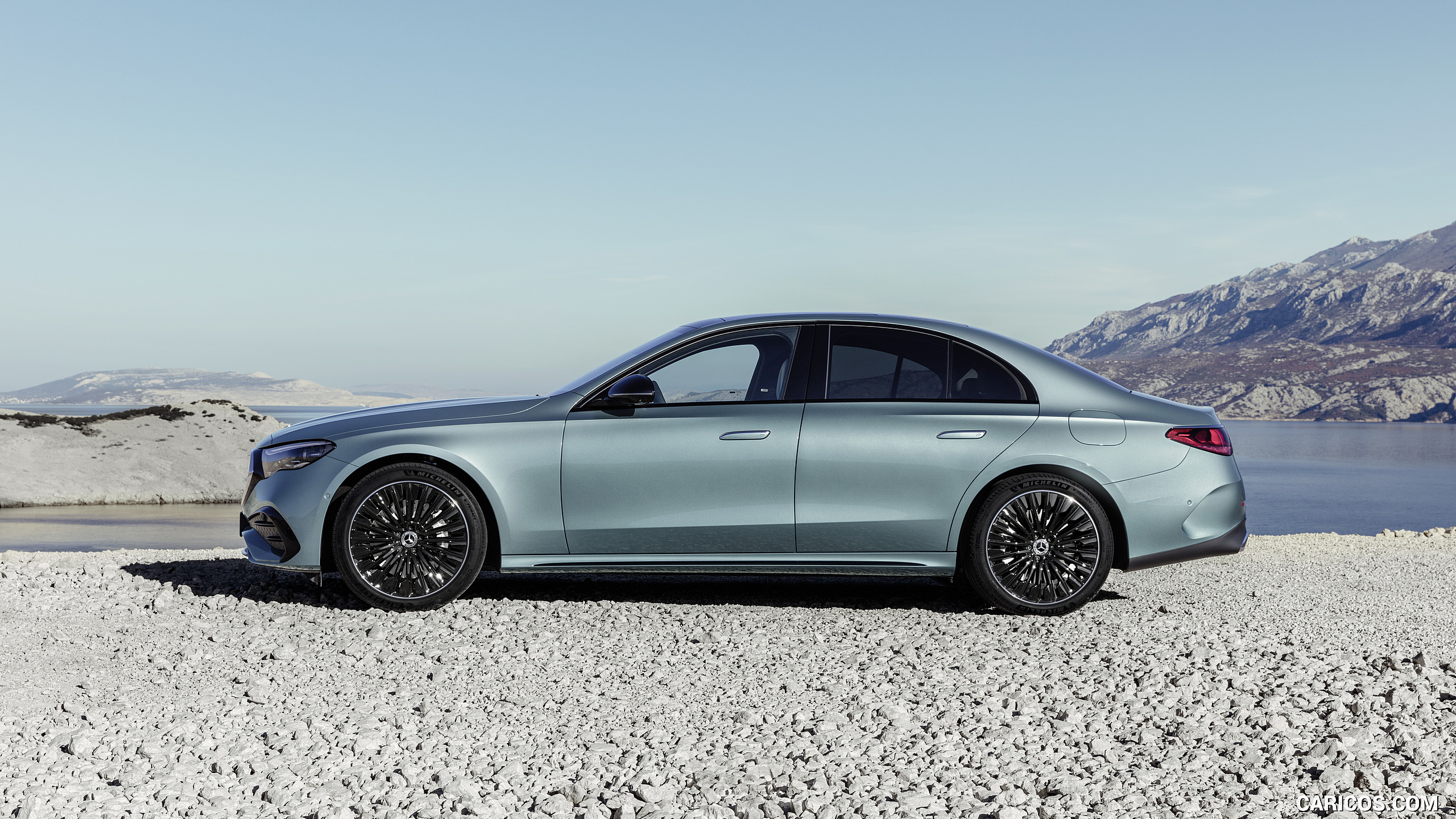 2024 Mercedes-Benz E-Class Plug-In Hybrid AMG Line Color: (Verde Silver) - Side, #16 of 158