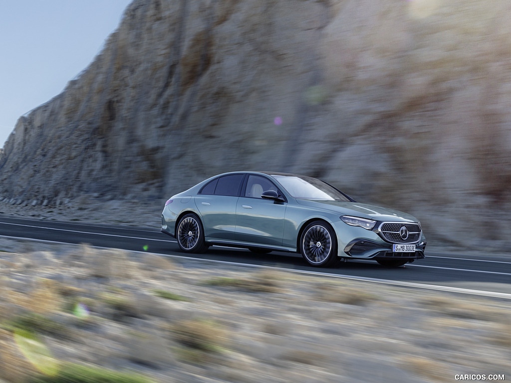 2024 Mercedes-Benz E-Class Plug-In Hybrid AMG Line Color: (Verde Silver) - Front Three-Quarter