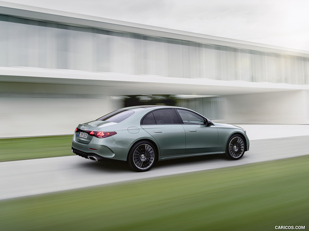 2024 Mercedes-Benz E-Class Plug-In Hybrid AMG Line Color: (Verde Silver) - Rear Three-Quarter