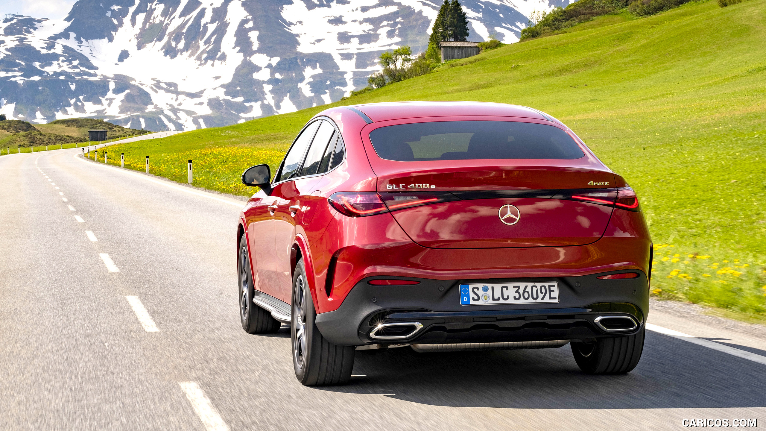 2024 Mercedes-Benz GLC 400 e 4MATIC Coupé AMG line (Color: Patagonia Red) - Rear, #131 of 182