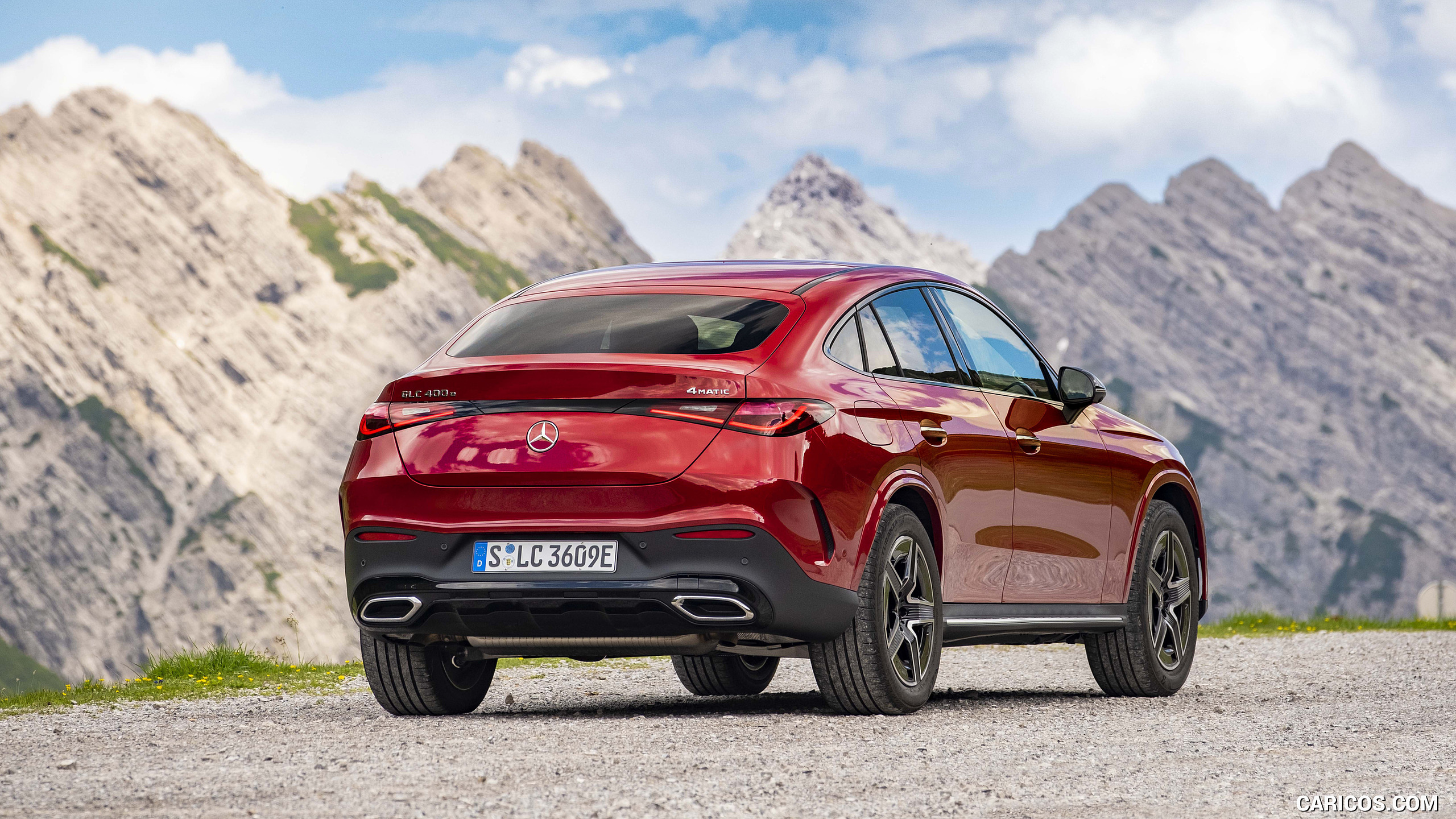 2024 Mercedes-Benz GLC 400 e 4MATIC Coupé AMG line (Color: Patagonia Red) - Rear, #154 of 182