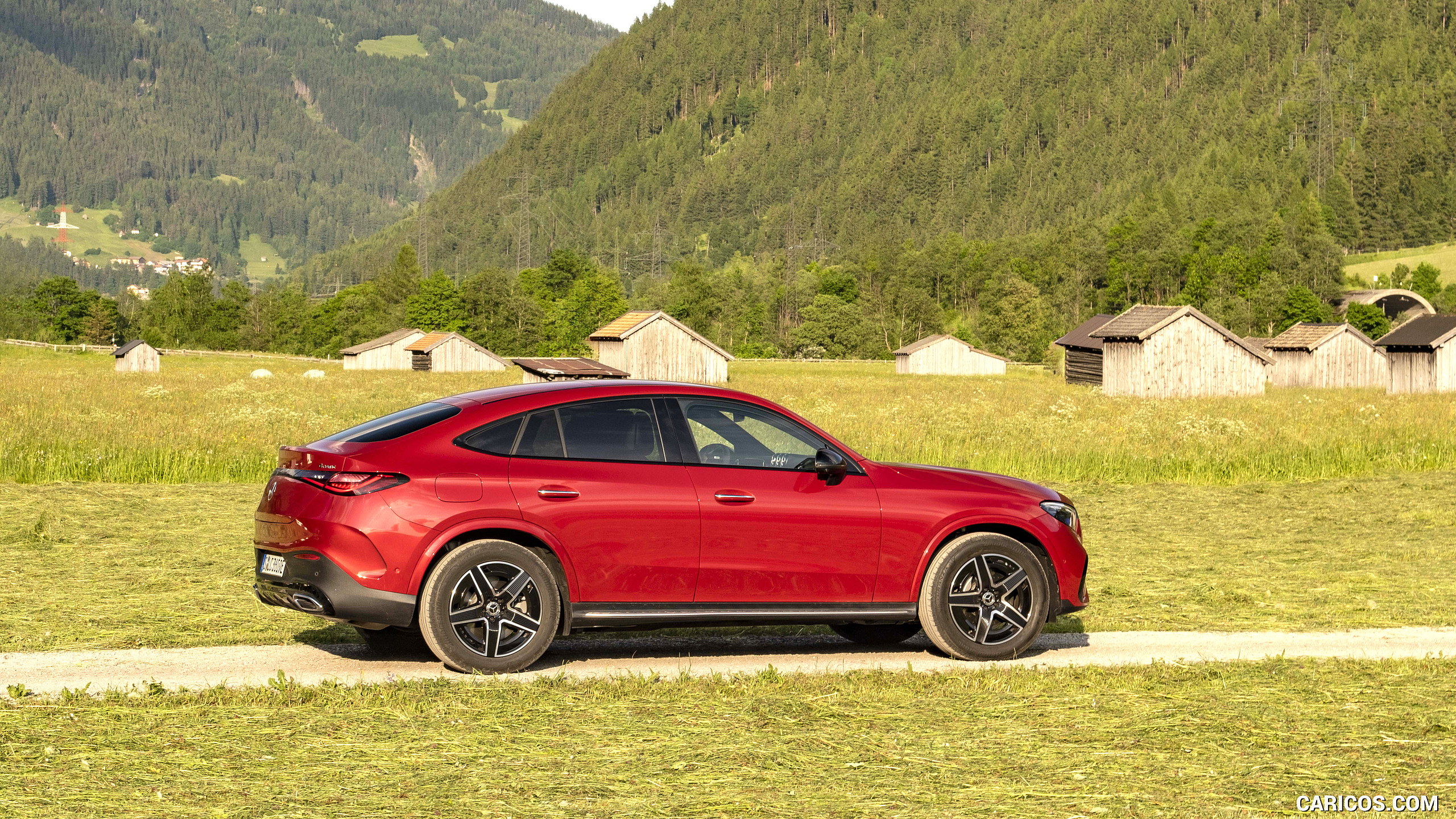 2024 Mercedes-Benz GLC 400 e 4MATIC Coupé AMG line (Color: Patagonia Red) - Side, #141 of 182