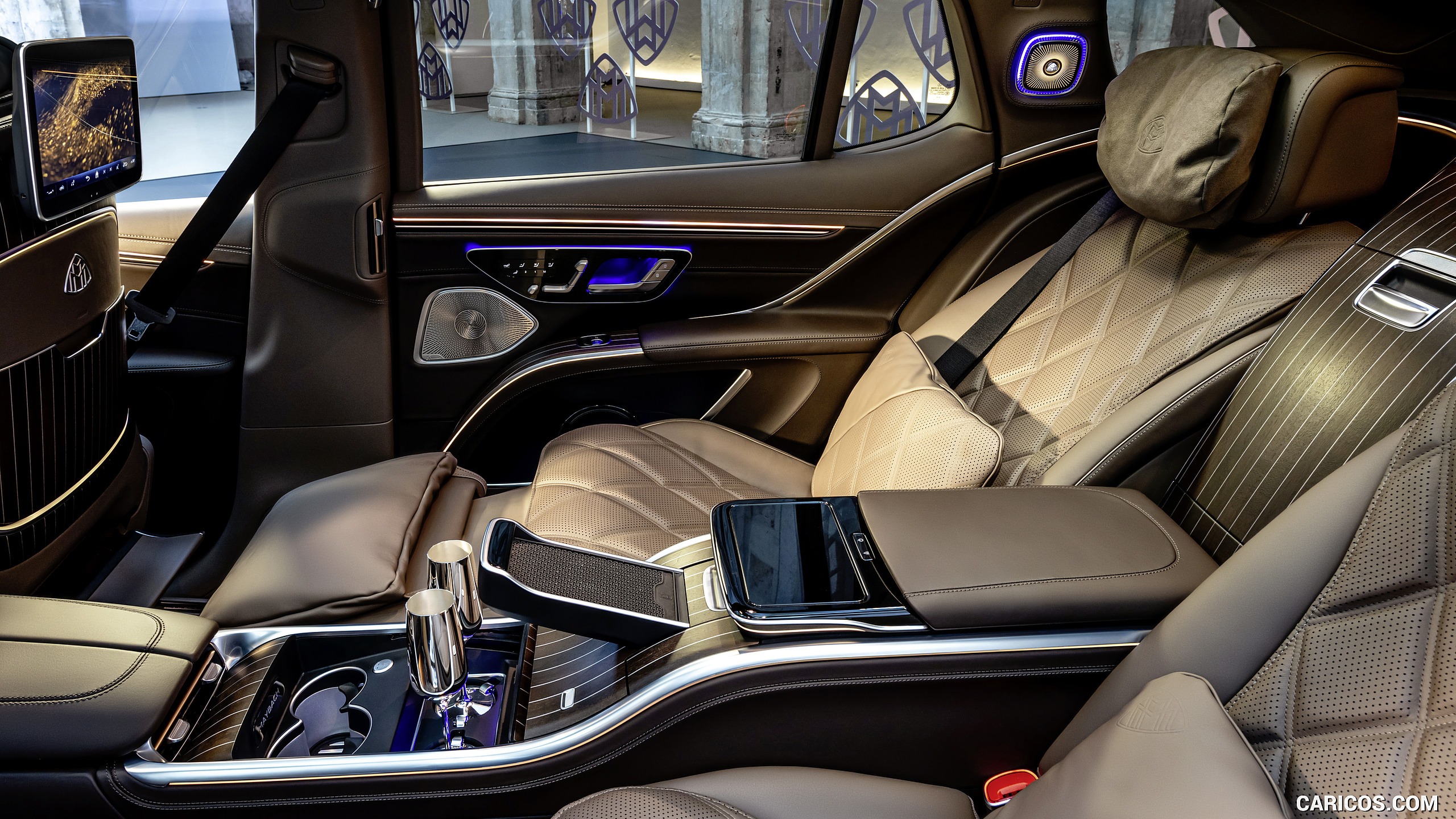 2024 Mercedes-Maybach EQS 680 SUV (Interior Color: Leather Nappa Exclusive, Espresso Brown / Balao Brown Pearl) - Interior, Rear Seats, #18 of 140