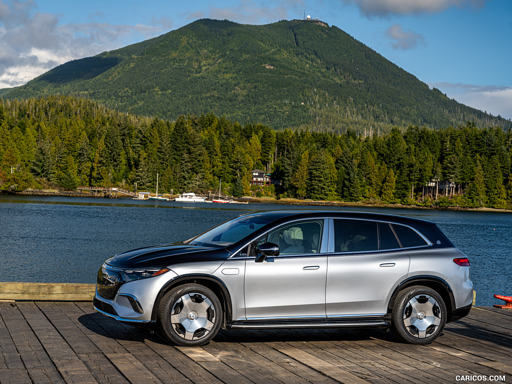 2024 Mercedes-Maybach EQS 680 SUV (Color: MANUFAKTUR Exclusive Nappa Leather Maybach Crystal White/Silver Grey Pearl) - Side