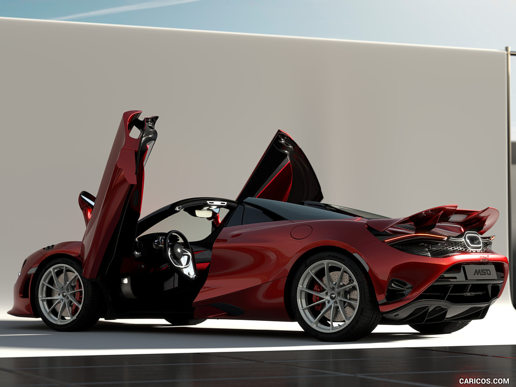 2025 McLaren 750S Volcano Red MSO Contrast Pack - Rear Three-Quarter