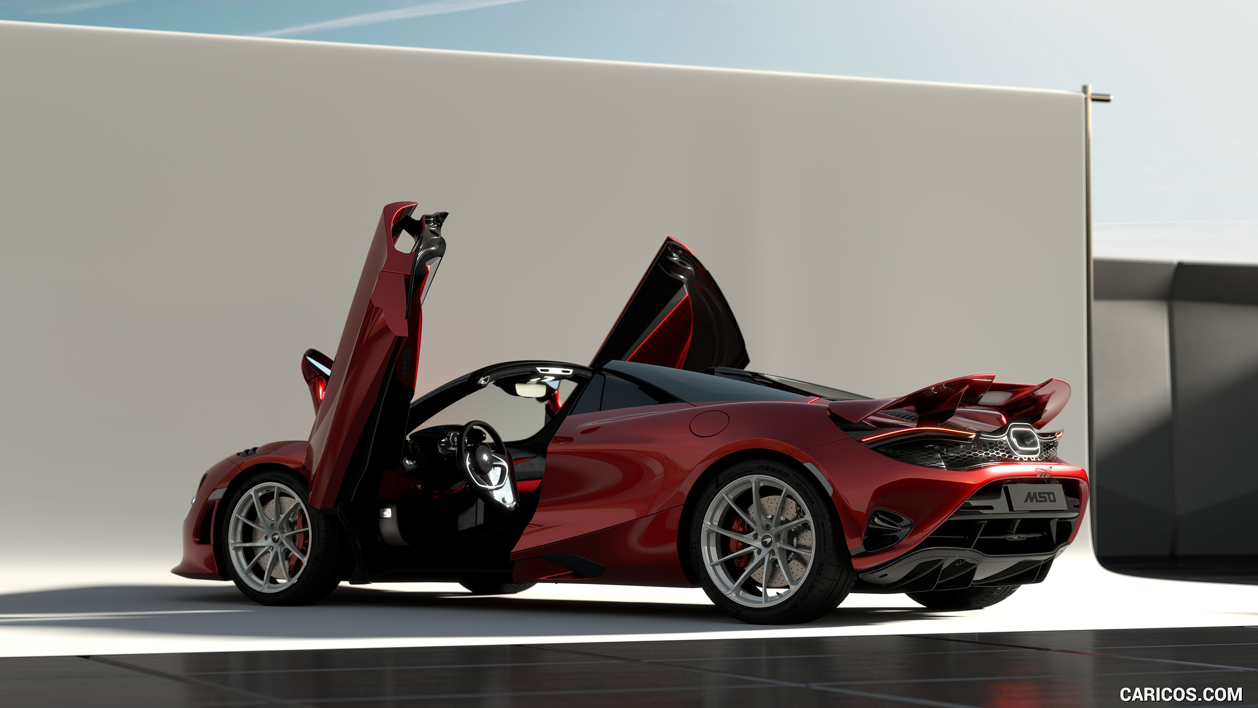 2025 McLaren 750S Volcano Red MSO Contrast Pack - Rear Three-Quarter, #3 of 4