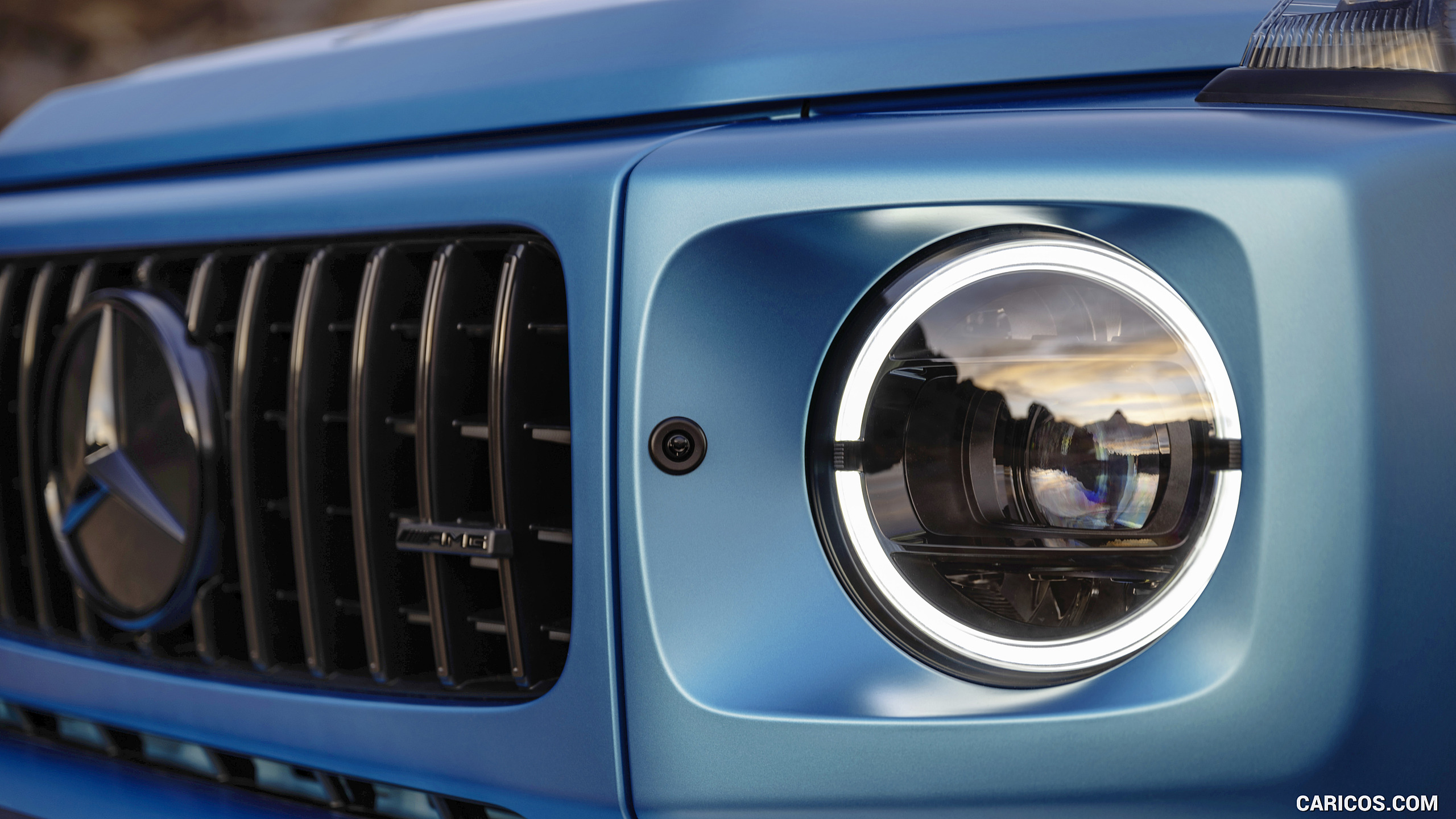 2025 Mercedes-AMG G 63 (Color: MANUFAKTUR Hyper Blue Magno) - Headlight, #31 of 72