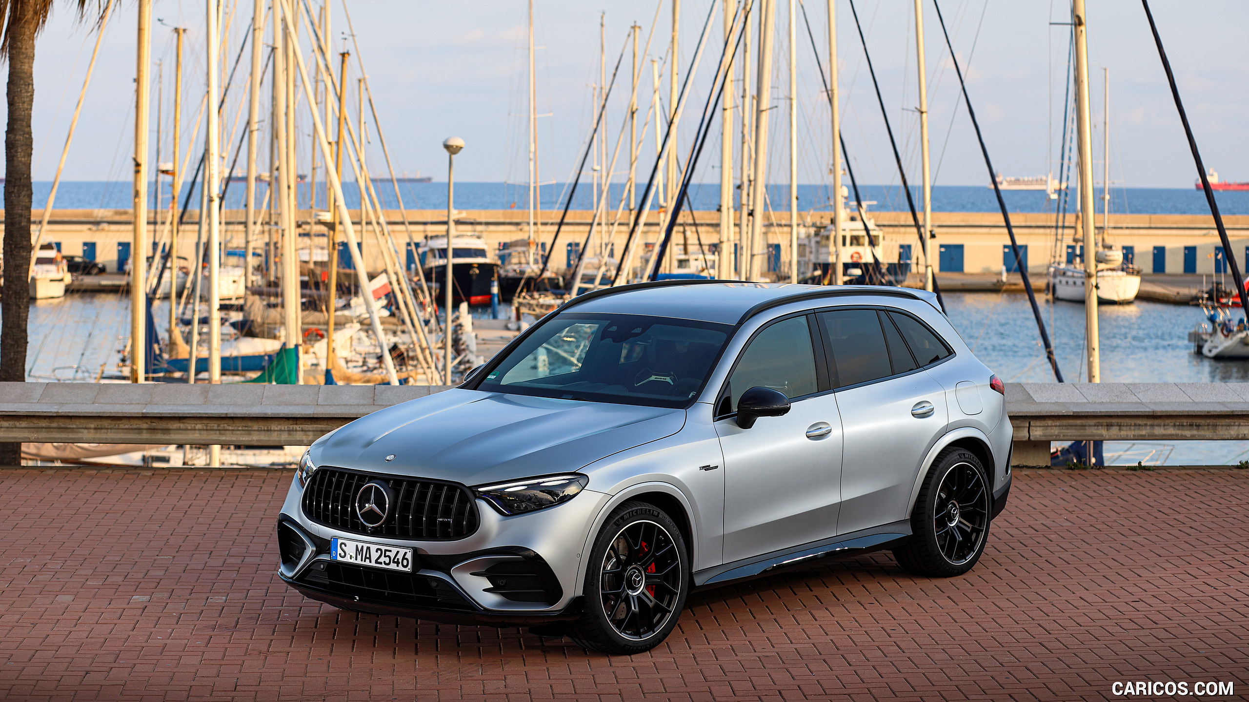 2025 Mercedes-AMG GLC 63 S E PERFORMANCE (Color: High-tech Silver Magno) - Front Three-Quarter, #163 of 210