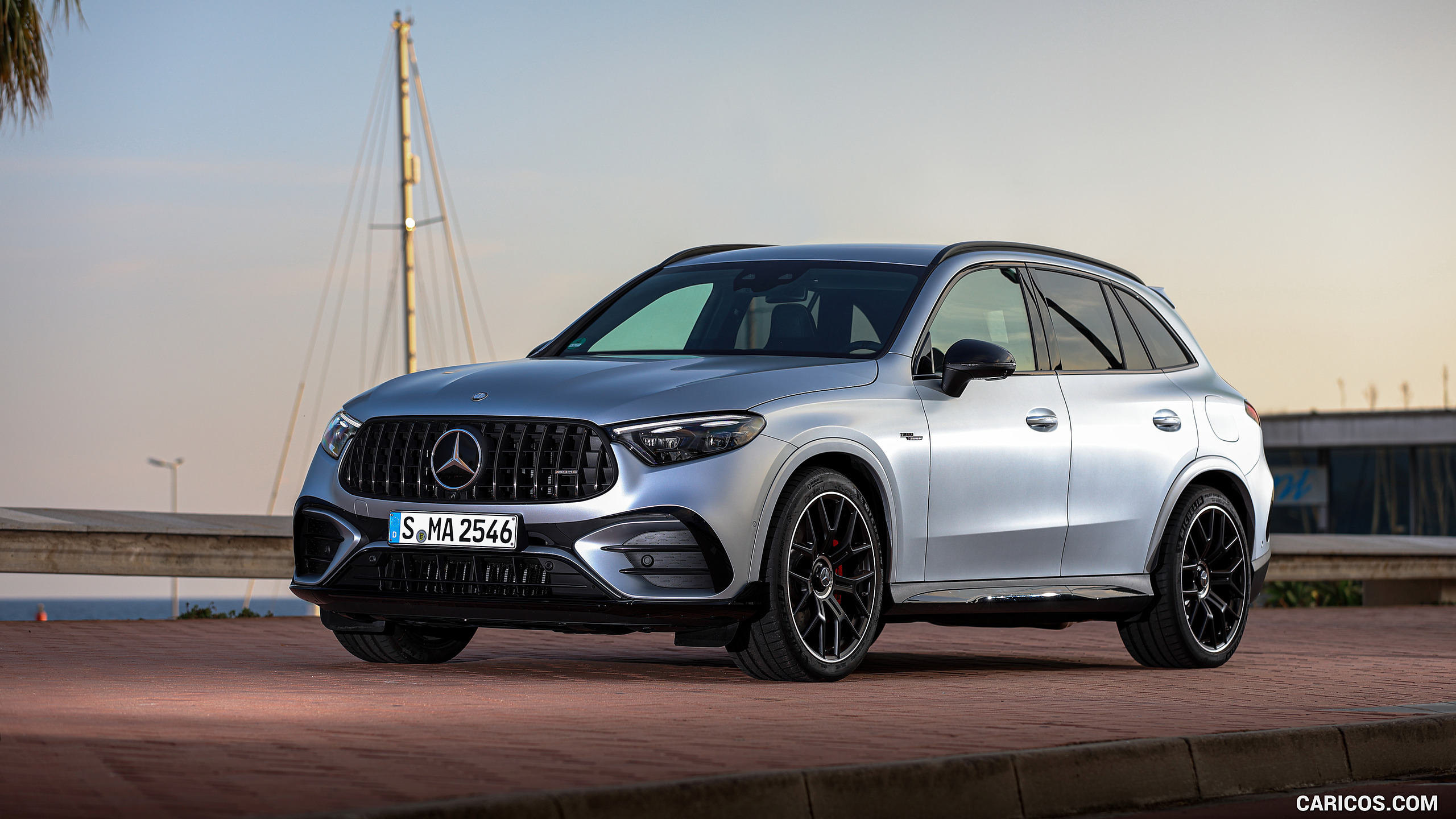 2025 Mercedes-AMG GLC 63 S E PERFORMANCE (Color: High-tech Silver Magno) - Front Three-Quarter, #166 of 210