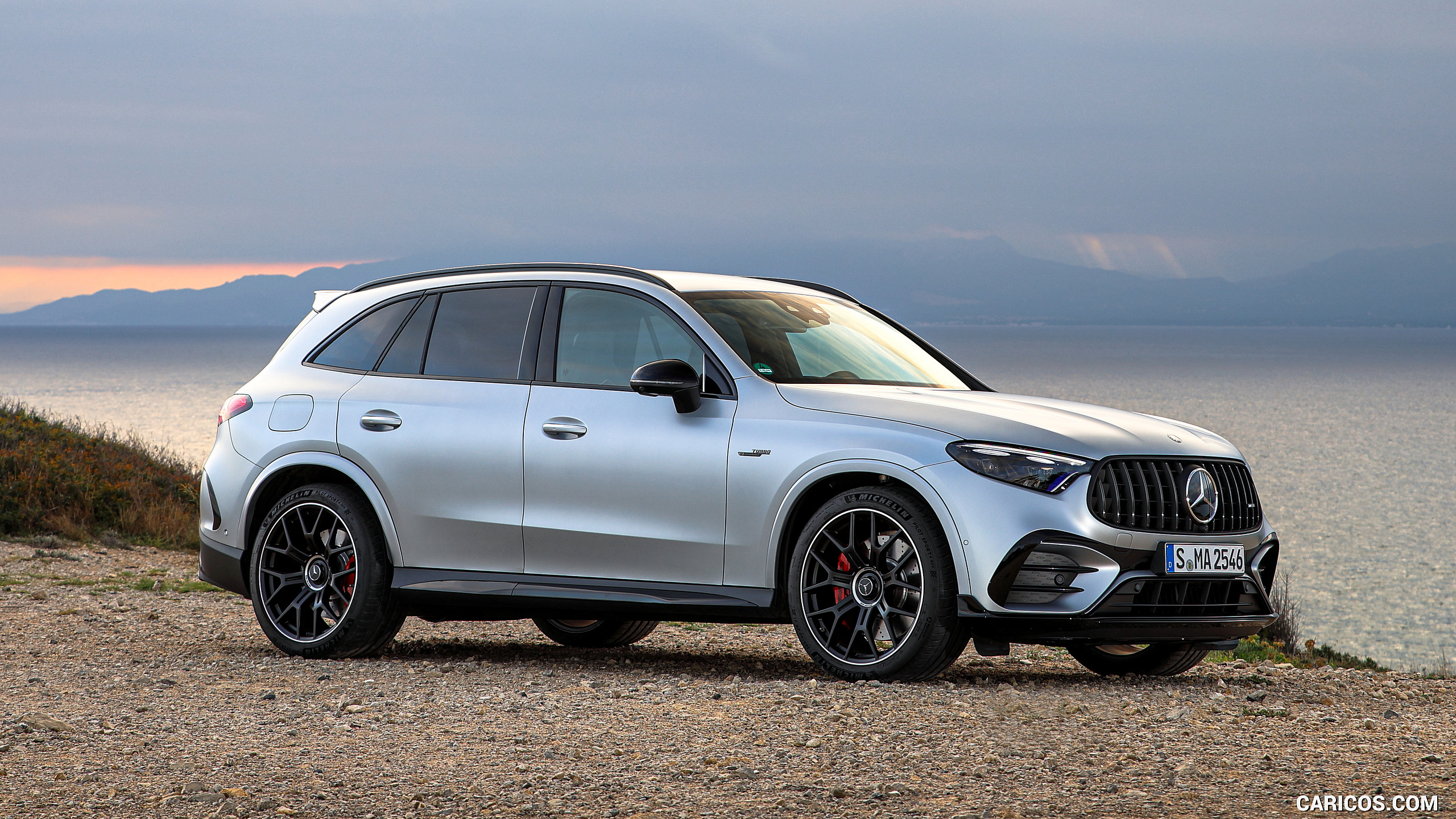 2025 Mercedes-AMG GLC 63 S E PERFORMANCE (Color: High-tech Silver Magno) - Front Three-Quarter, #177 of 210