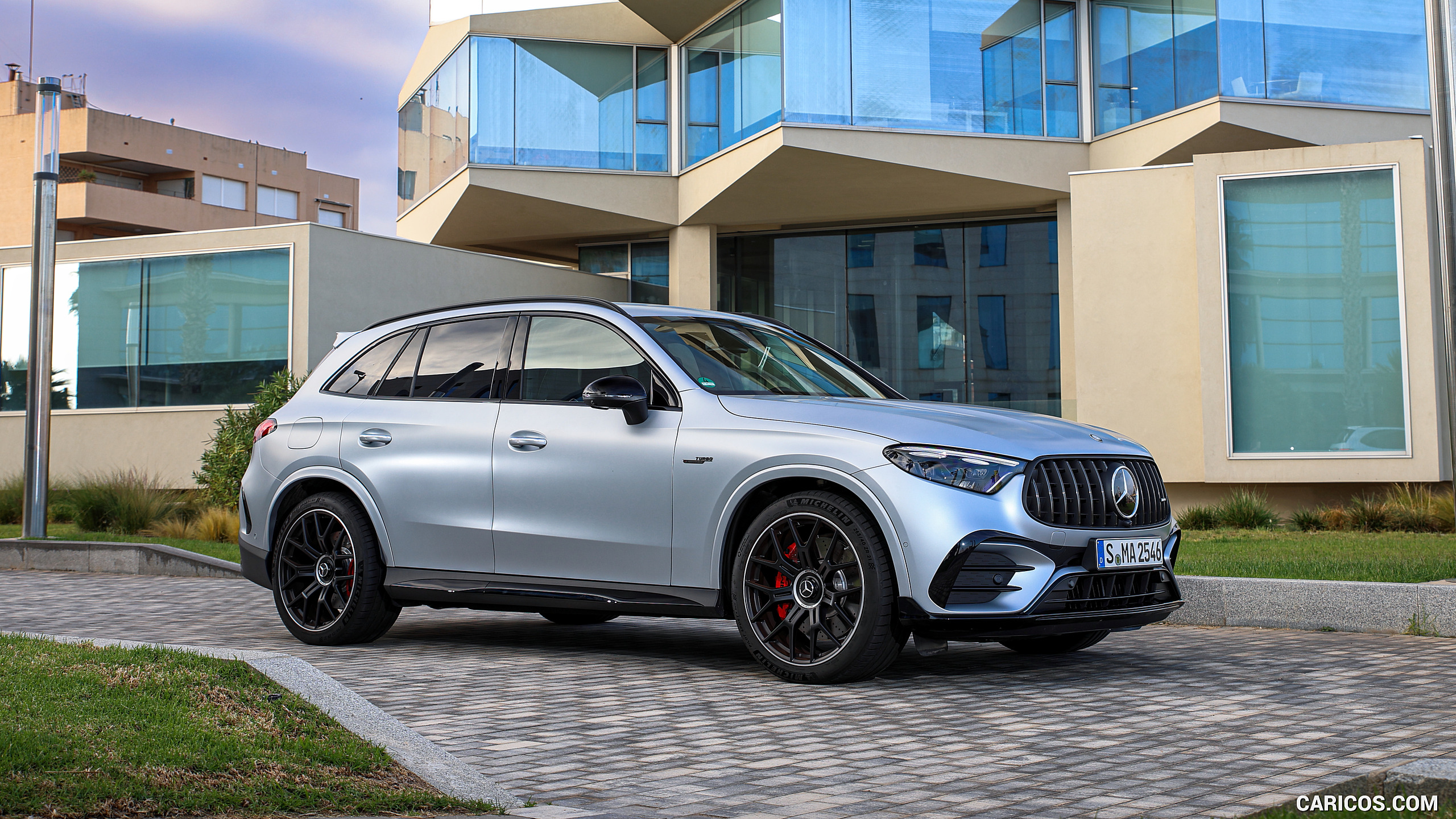 2025 Mercedes-AMG GLC 63 S E PERFORMANCE (Color: High-tech Silver Magno) - Front Three-Quarter, #183 of 210