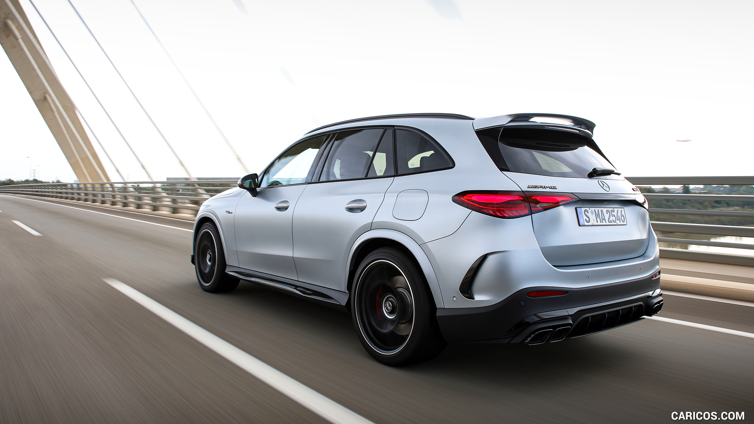 2025 Mercedes-AMG GLC 63 S E PERFORMANCE (Color: High-tech Silver Magno) - Rear Three-Quarter, #152 of 210