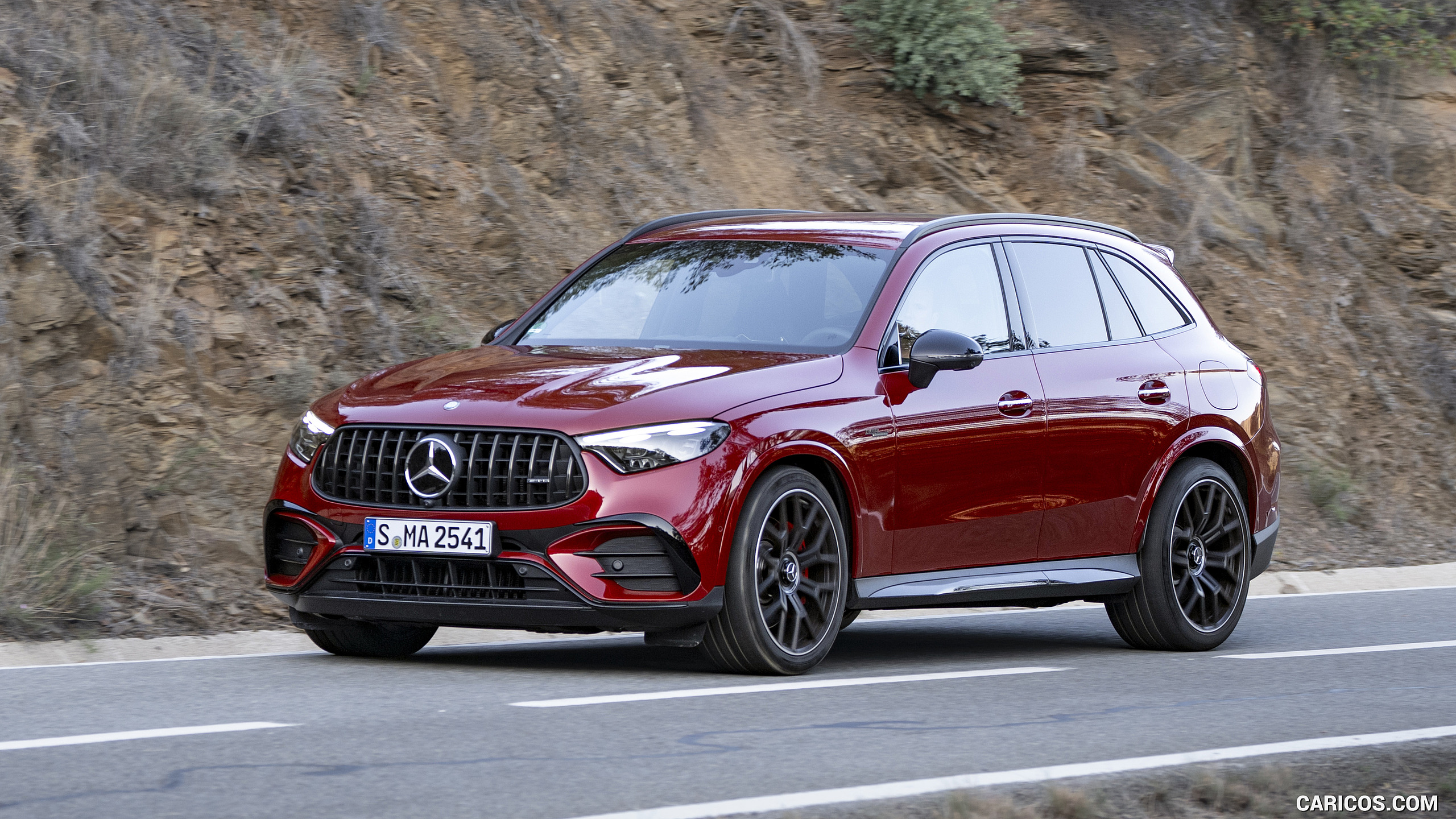 2025 Mercedes-AMG GLC 63 S E PERFORMANCE (Color: Patagonia Red Metallic) - Front Three-Quarter, #84 of 210