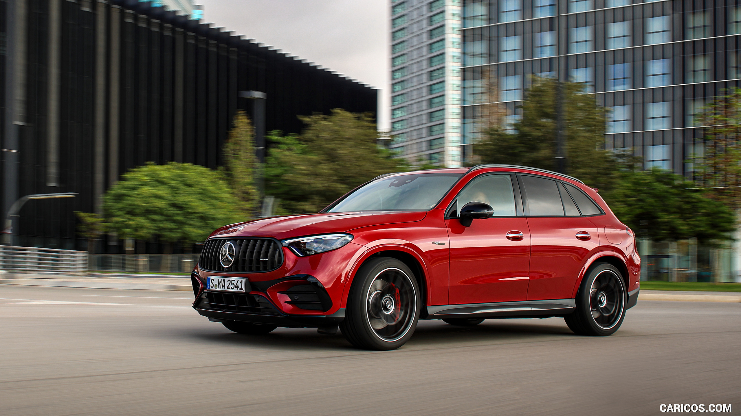 2025 Mercedes-AMG GLC 63 S E PERFORMANCE (Color: Patagonia Red Metallic) - Front Three-Quarter, #92 of 210