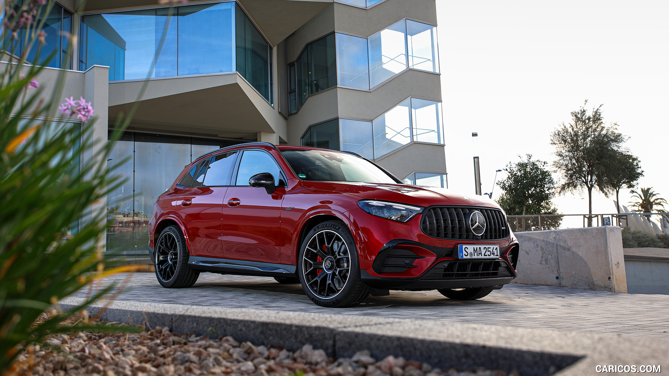 2025 Mercedes-AMG GLC 63 S E PERFORMANCE (Color: Patagonia Red Metallic) - Front Three-Quarter, #108 of 210