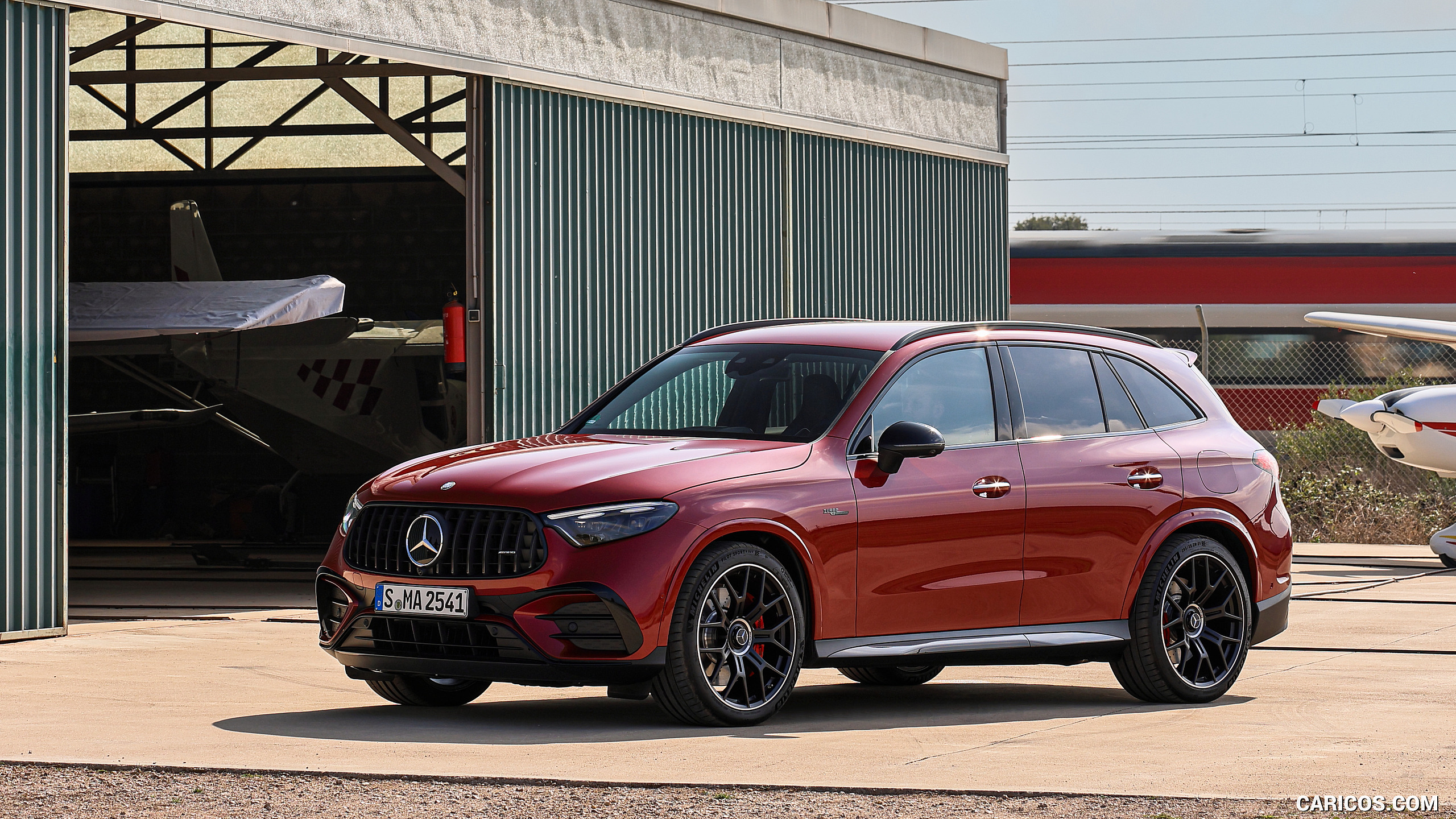 2025 Mercedes-AMG GLC 63 S E PERFORMANCE (Color: Patagonia Red Metallic) - Front Three-Quarter, #114 of 210