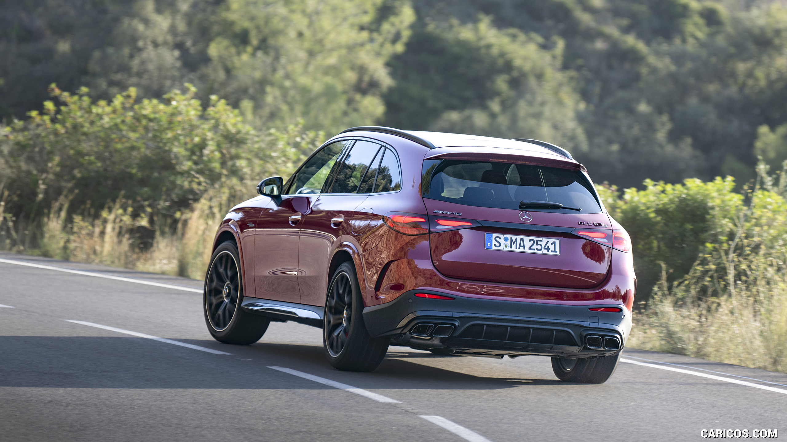 2025 Mercedes-AMG GLC 63 S E PERFORMANCE (Color: Patagonia Red Metallic) - Rear Three-Quarter, #85 of 210