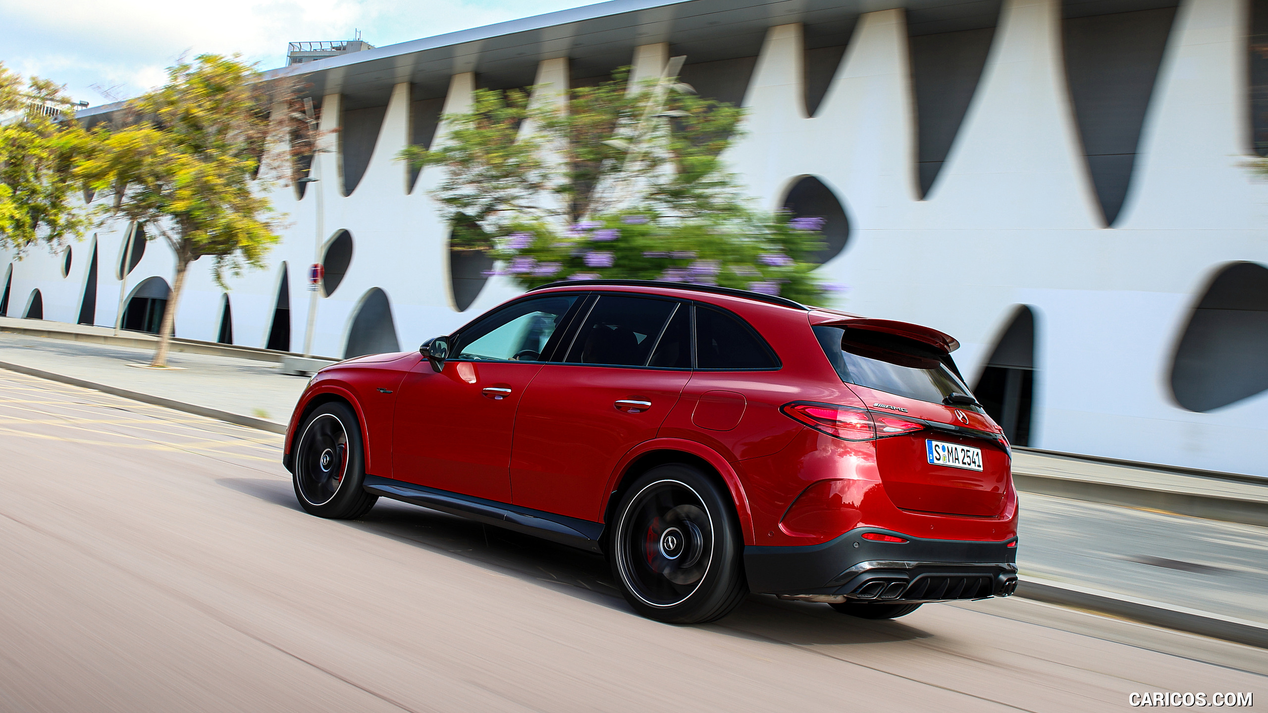 2025 Mercedes-AMG GLC 63 S E PERFORMANCE (Color: Patagonia Red Metallic) - Rear Three-Quarter, #97 of 210