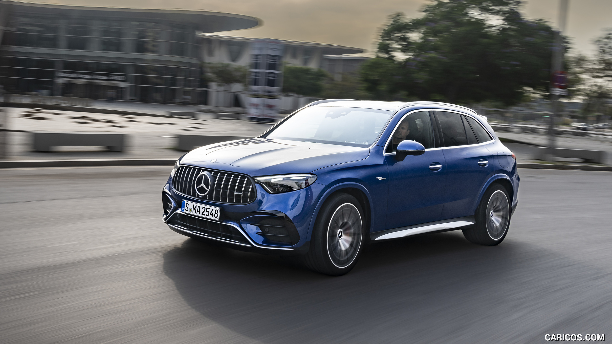2025 Mercedes-AMG GLC 63 S E PERFORMANCE (Color: Spectral Blue Metallic) - Front Three-Quarter, #8 of 210