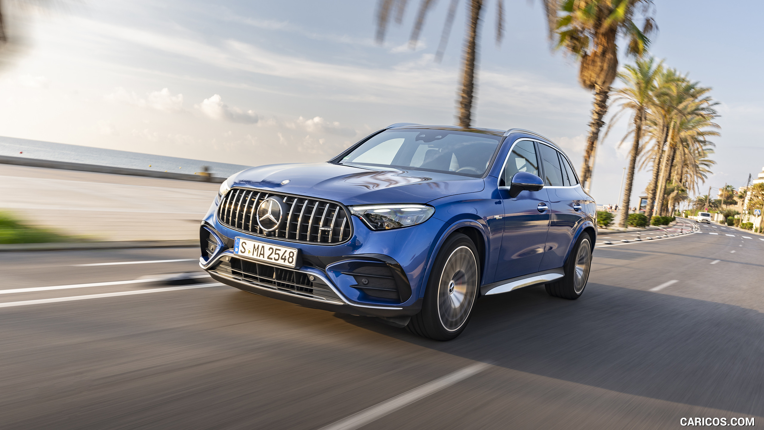 2025 Mercedes-AMG GLC 63 S E PERFORMANCE (Color: Spectral Blue Metallic) - Front Three-Quarter, #10 of 210