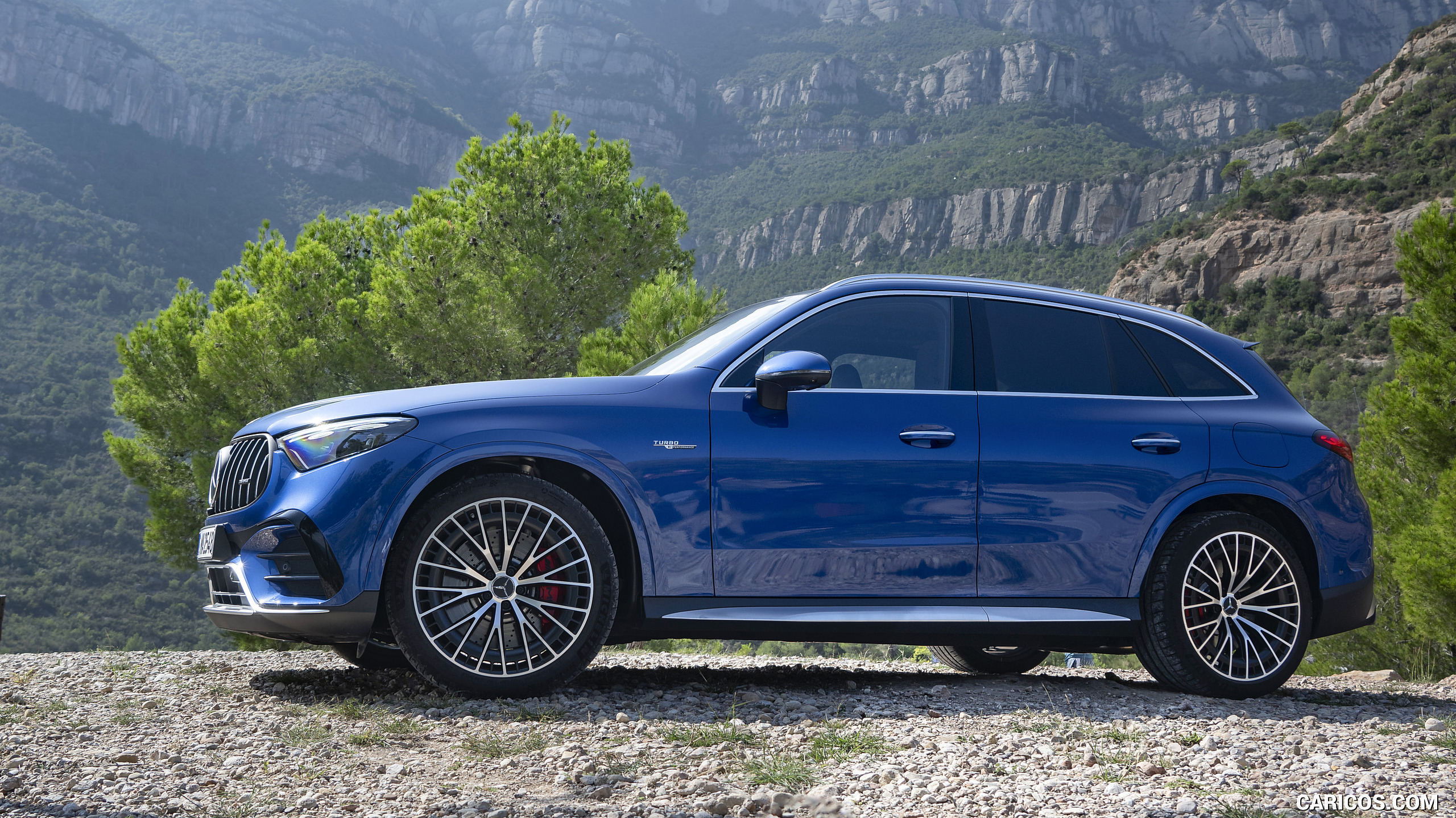 2025 Mercedes-AMG GLC 63 S E PERFORMANCE (Color: Spectral Blue Metallic) - Front Three-Quarter, #27 of 210