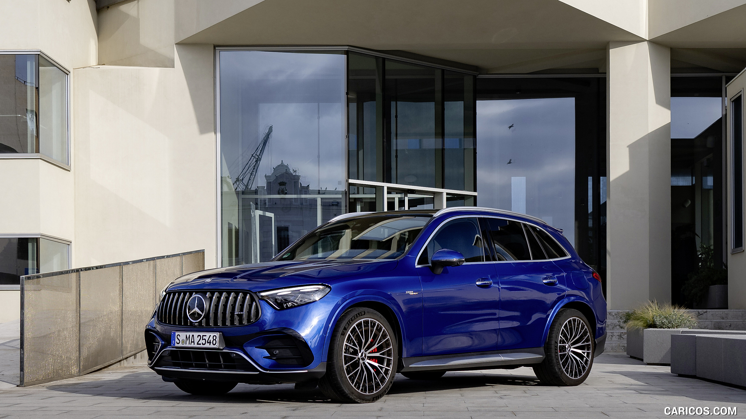 2025 Mercedes-AMG GLC 63 S E PERFORMANCE (Color: Spectral Blue Metallic) - Front Three-Quarter, #28 of 210