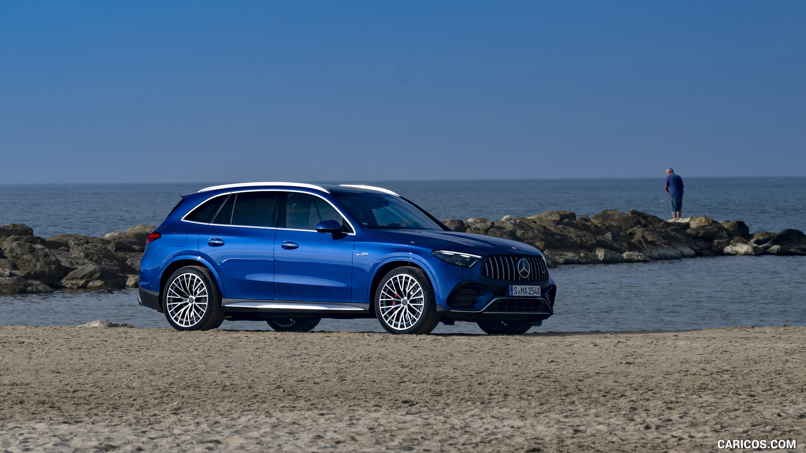 2025 Mercedes-AMG GLC 63 S E PERFORMANCE (Color: Spectral Blue Metallic) - Front Three-Quarter, #39 of 210