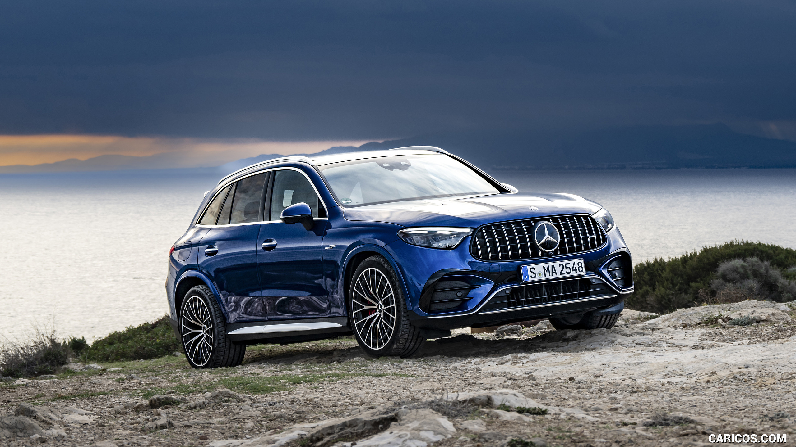 2025 Mercedes-AMG GLC 63 S E PERFORMANCE (Color: Spectral Blue Metallic) - Front Three-Quarter, #49 of 210