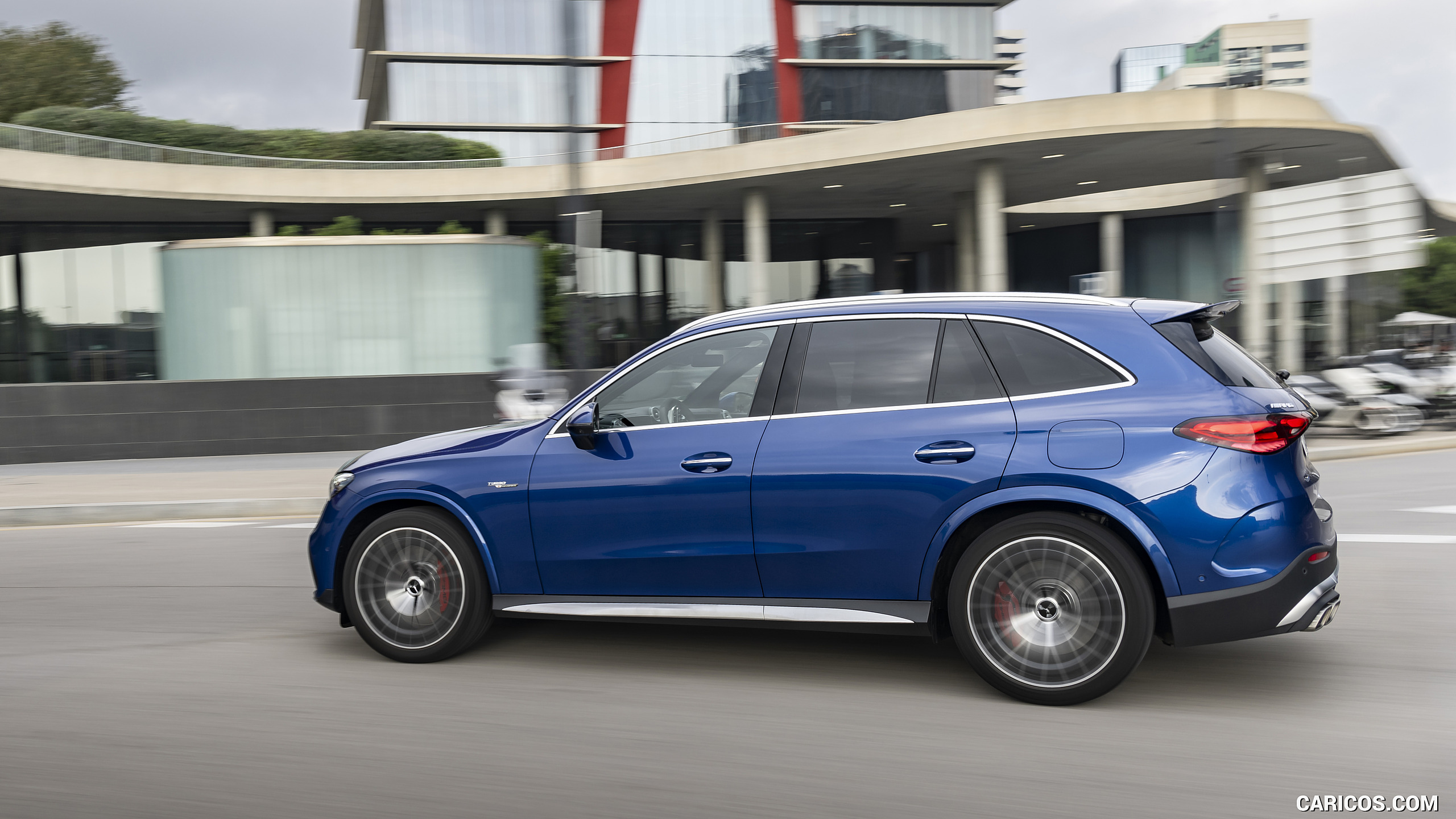 2025 Mercedes-AMG GLC 63 S E PERFORMANCE (Color: Spectral Blue Metallic) - Side, #13 of 210