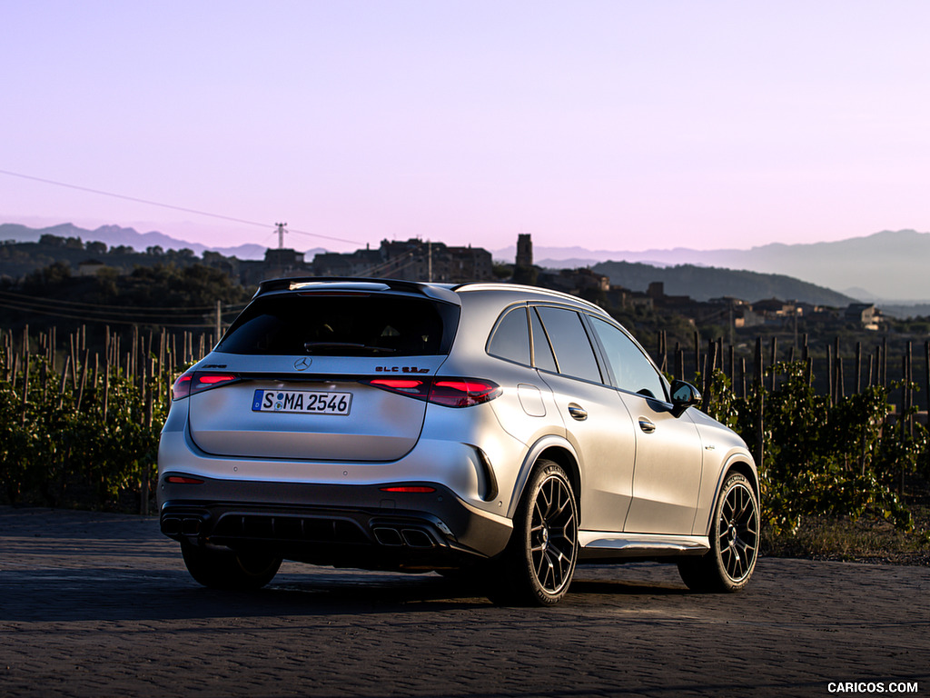 2025 Mercedes-AMG GLC 63 S E PERFORMANCE (Color: High-tech Silver Magno) - Rear Three-Quarter