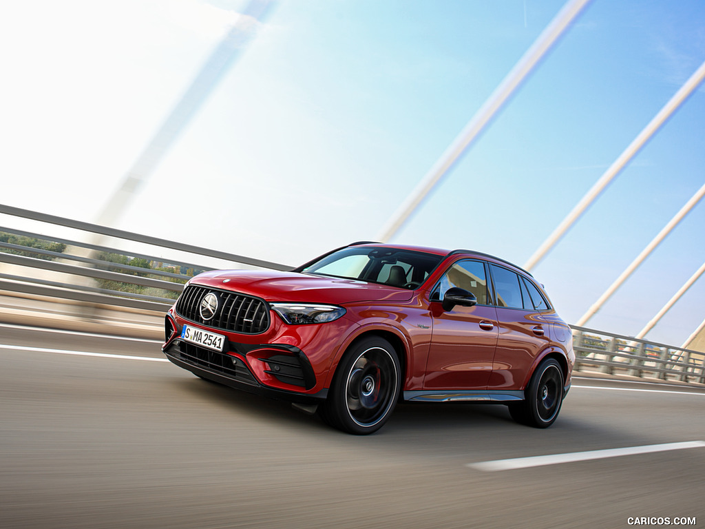 2025 Mercedes-AMG GLC 63 S E PERFORMANCE (Color: Patagonia Red Metallic) - Front Three-Quarter