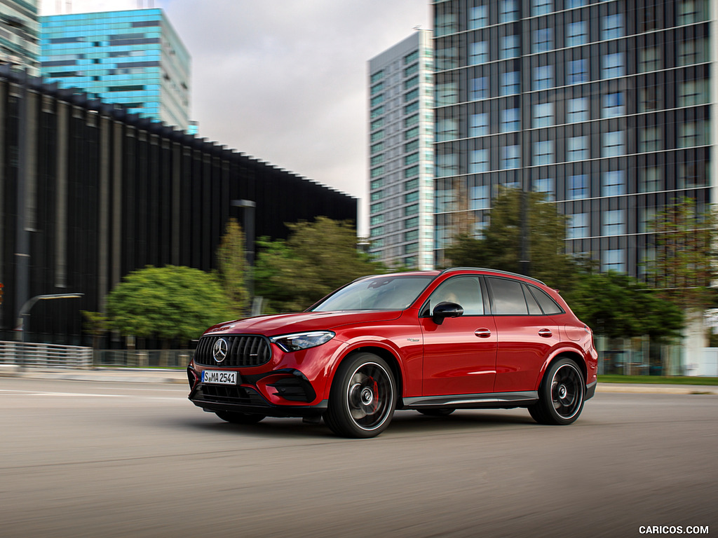 2025 Mercedes-AMG GLC 63 S E PERFORMANCE (Color: Patagonia Red Metallic) - Front Three-Quarter