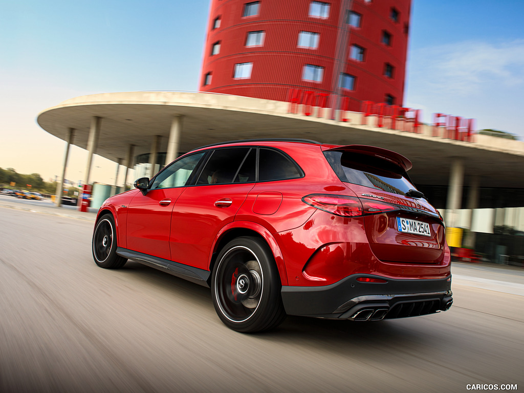 2025 Mercedes-AMG GLC 63 S E PERFORMANCE (Color: Patagonia Red Metallic) - Rear Three-Quarter