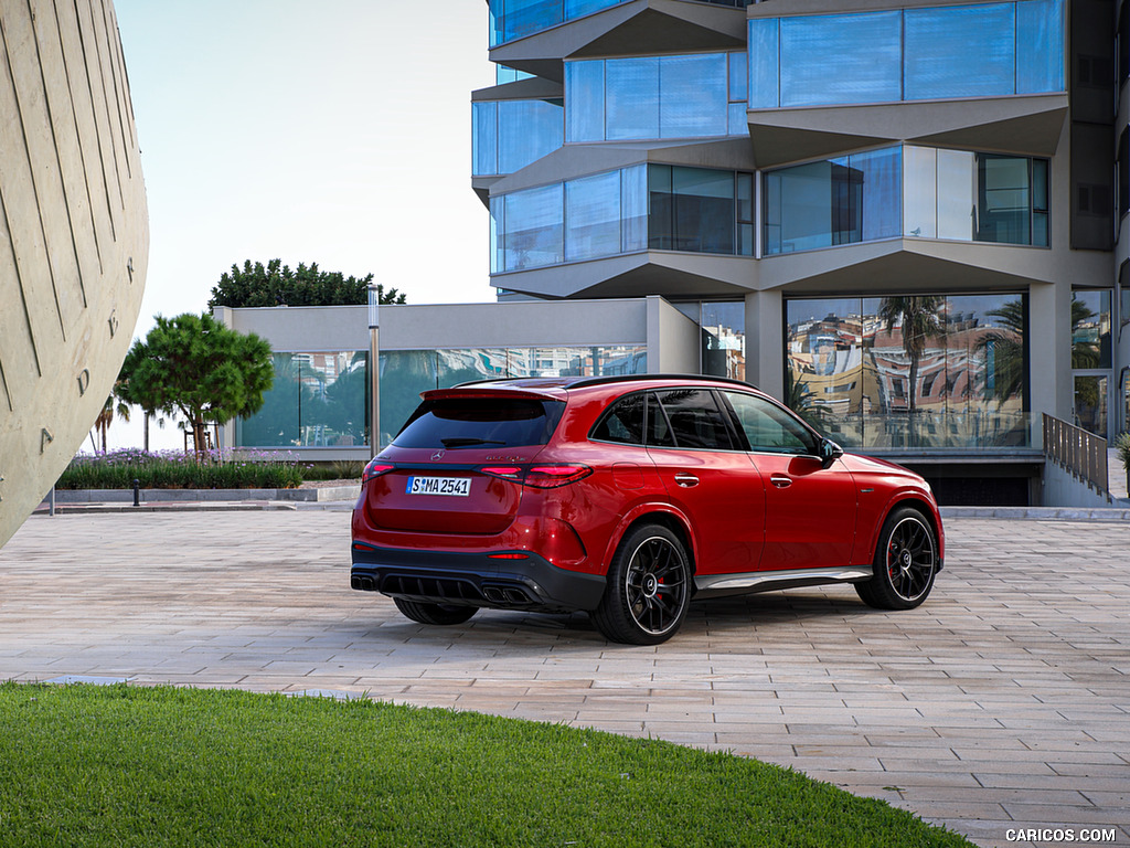 2025 Mercedes-AMG GLC 63 S E PERFORMANCE (Color: Patagonia Red Metallic) - Rear Three-Quarter