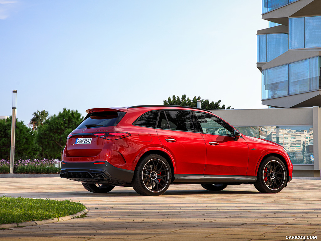 2025 Mercedes-AMG GLC 63 S E PERFORMANCE (Color: Patagonia Red Metallic) - Rear Three-Quarter