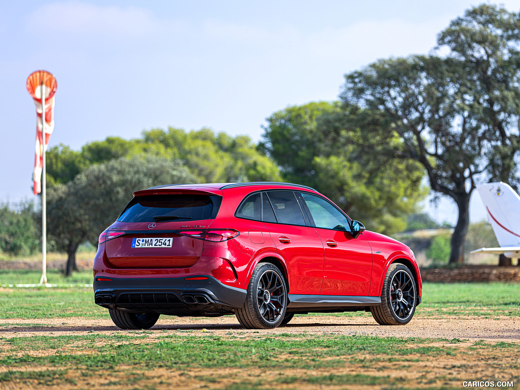 2025 Mercedes-AMG GLC 63 S E PERFORMANCE (Color: Patagonia Red Metallic) - Rear Three-Quarter