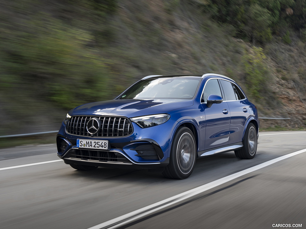 2025 Mercedes-AMG GLC 63 S E PERFORMANCE (Color: Spectral Blue Metallic) - Front Three-Quarter