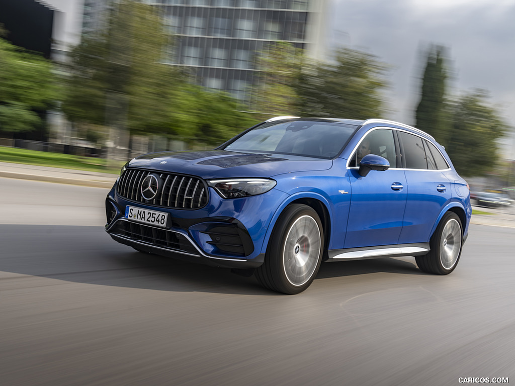 2025 Mercedes-AMG GLC 63 S E PERFORMANCE (Color: Spectral Blue Metallic) - Front Three-Quarter