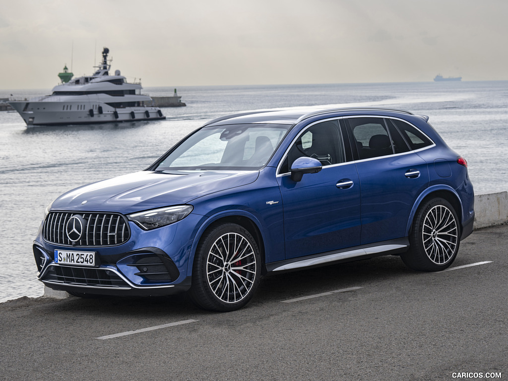 2025 Mercedes-AMG GLC 63 S E PERFORMANCE (Color: Spectral Blue Metallic) - Front Three-Quarter