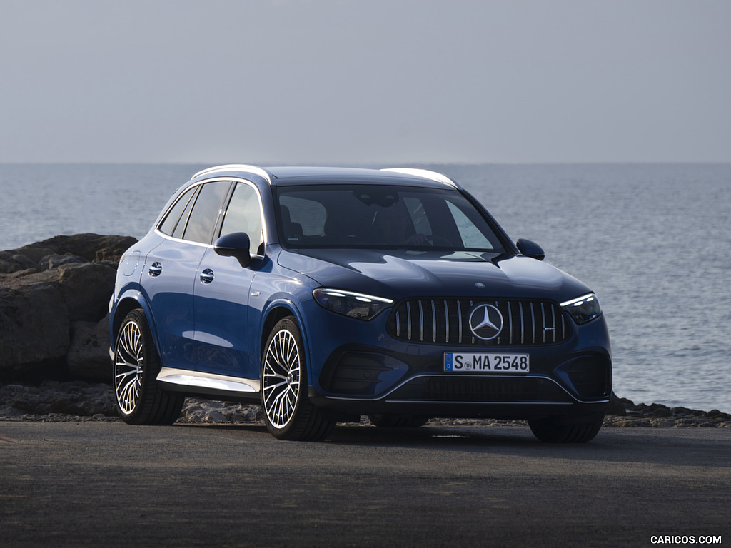 2025 Mercedes-AMG GLC 63 S E PERFORMANCE (Color: Spectral Blue Metallic) - Front Three-Quarter