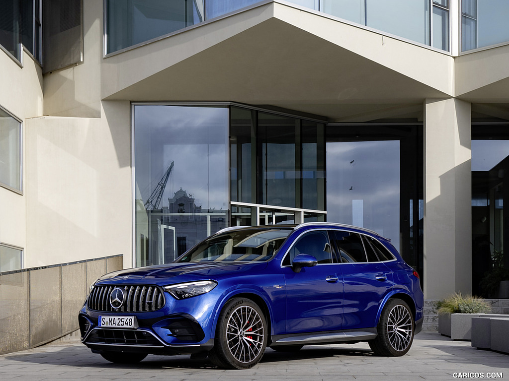 2025 Mercedes-AMG GLC 63 S E PERFORMANCE (Color: Spectral Blue Metallic) - Front Three-Quarter