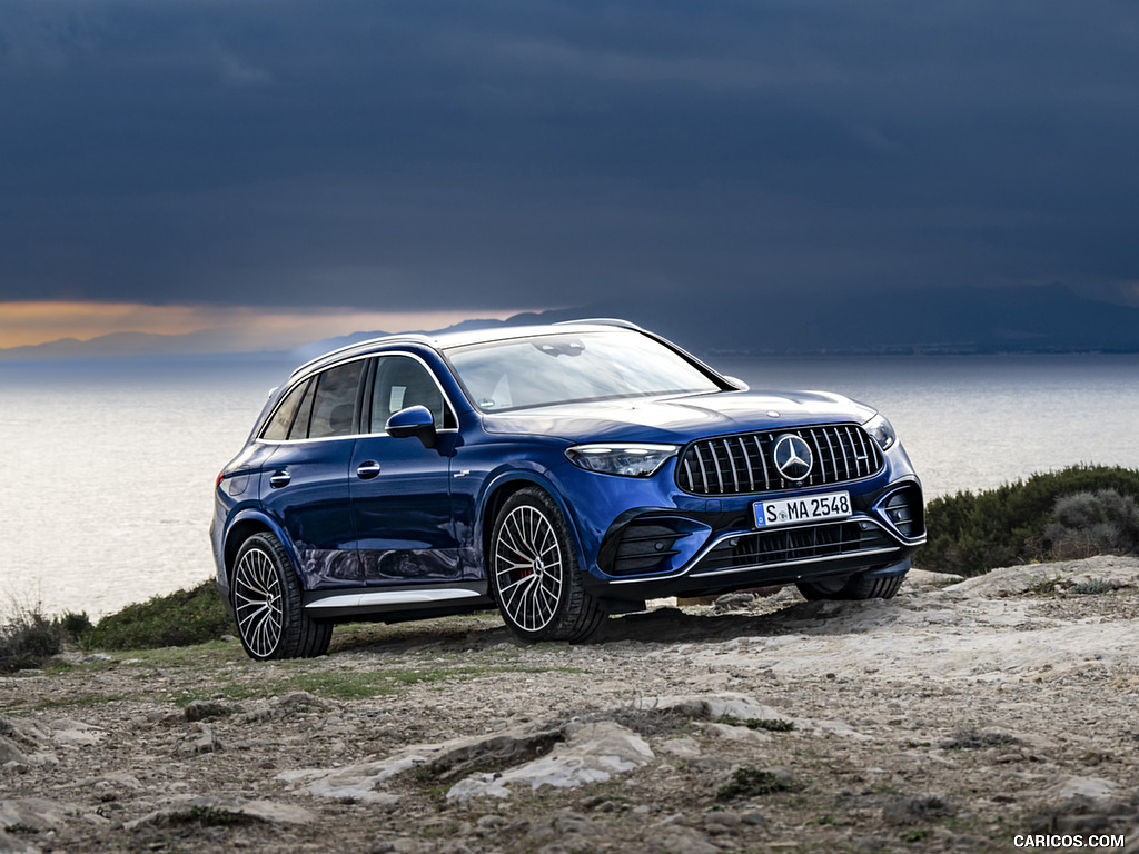 2025 Mercedes-AMG GLC 63 S E PERFORMANCE (Color: Spectral Blue Metallic) - Front Three-Quarter