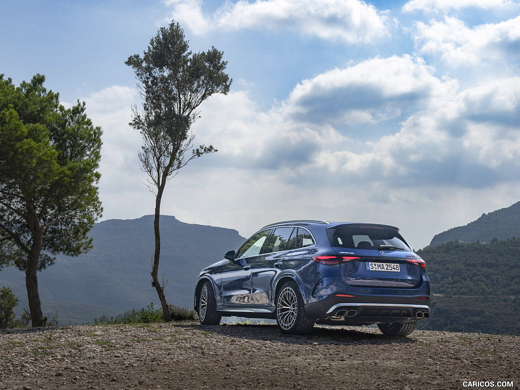 2025 Mercedes-AMG GLC 63 S E PERFORMANCE (Color: Spectral Blue Metallic) - Rear Three-Quarter