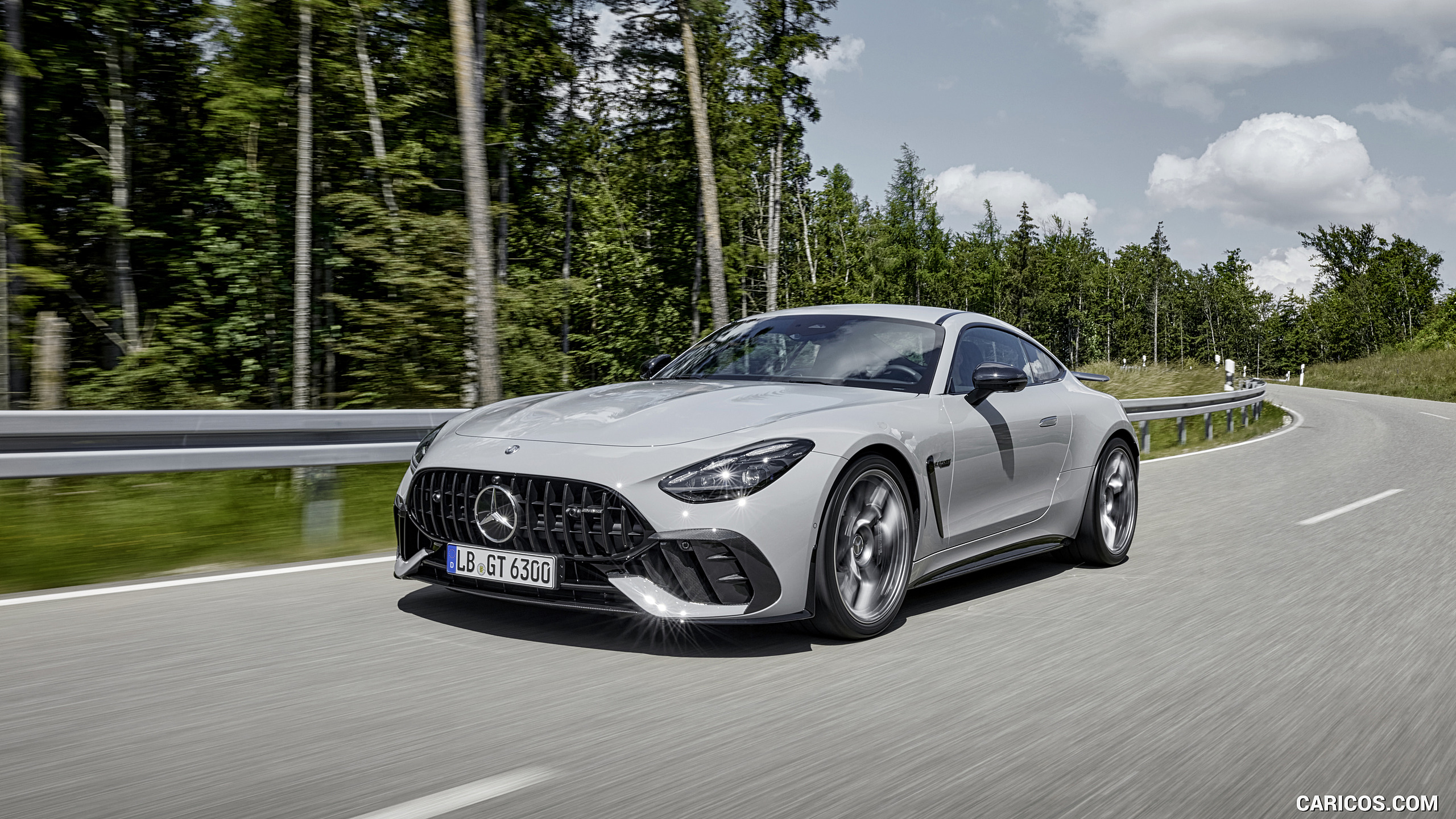 2025 Mercedes-AMG GT 63 PRO 4MATIC+ (Color: MANUFAKTUR Alpine Gray Solid) - Front Three-Quarter, #8 of 44