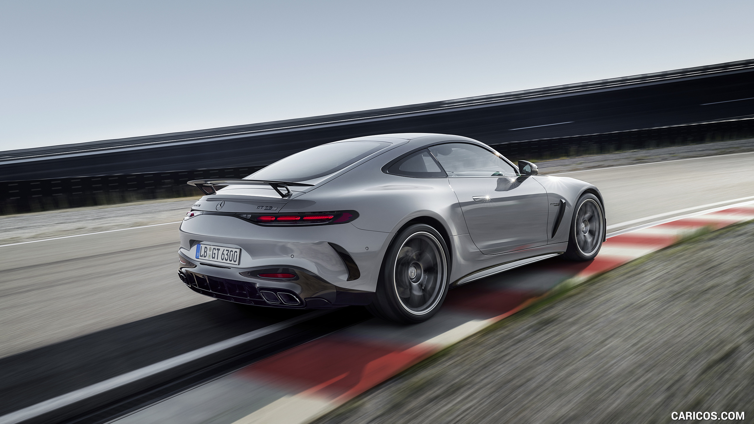 2025 Mercedes-AMG GT 63 PRO 4MATIC+ (Color: MANUFAKTUR Alpine Gray Solid) - Rear Three-Quarter, #19 of 44