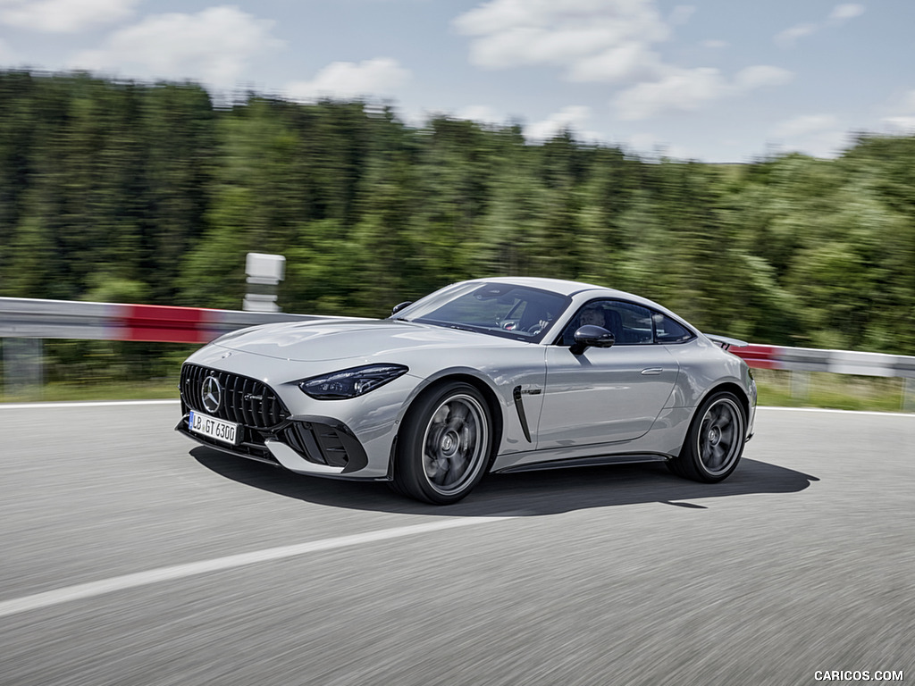 2025 Mercedes-AMG GT 63 PRO 4MATIC+ (Color: MANUFAKTUR Alpine Gray Solid) - Front Three-Quarter