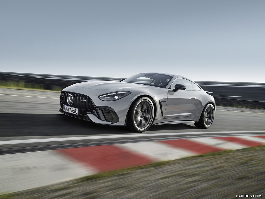 2025 Mercedes-AMG GT 63 PRO 4MATIC+ (Color: MANUFAKTUR Alpine Gray Solid) - Front Three-Quarter