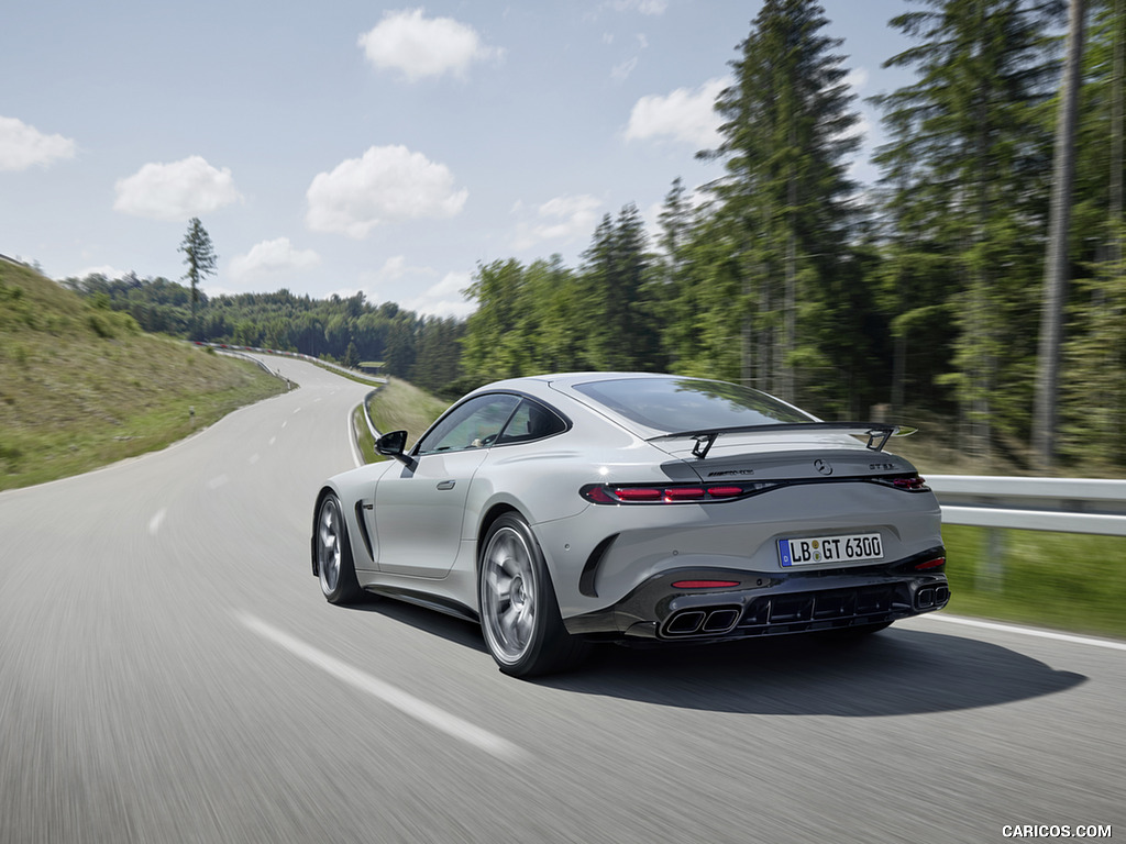 2025 Mercedes-AMG GT 63 PRO 4MATIC+ (Color: MANUFAKTUR Alpine Gray Solid) - Rear Three-Quarter